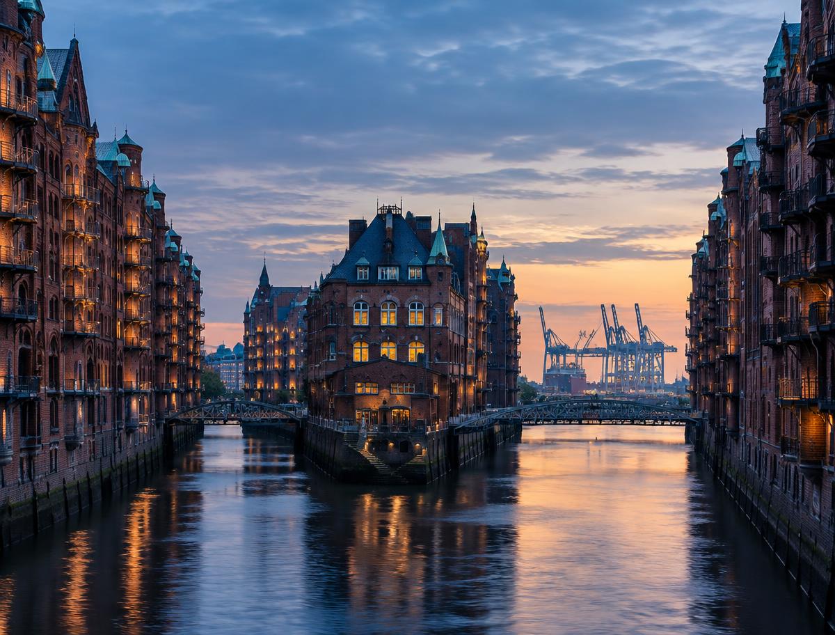 Historic warehouses in Hamburg's harbour district