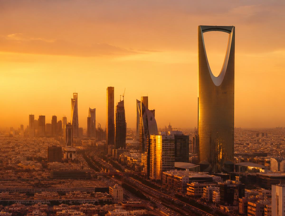 Riyadh skyline at sunset